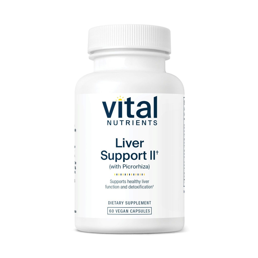 Vital Nutrients Liver Support II with Picrorhiza, Milk Thistle and Curcumin ← Vegan Supplement ← Herbal Combination to Support Healthy Liver Function* ← Gluten, Dairy and Soy Free ← 60 Capsules