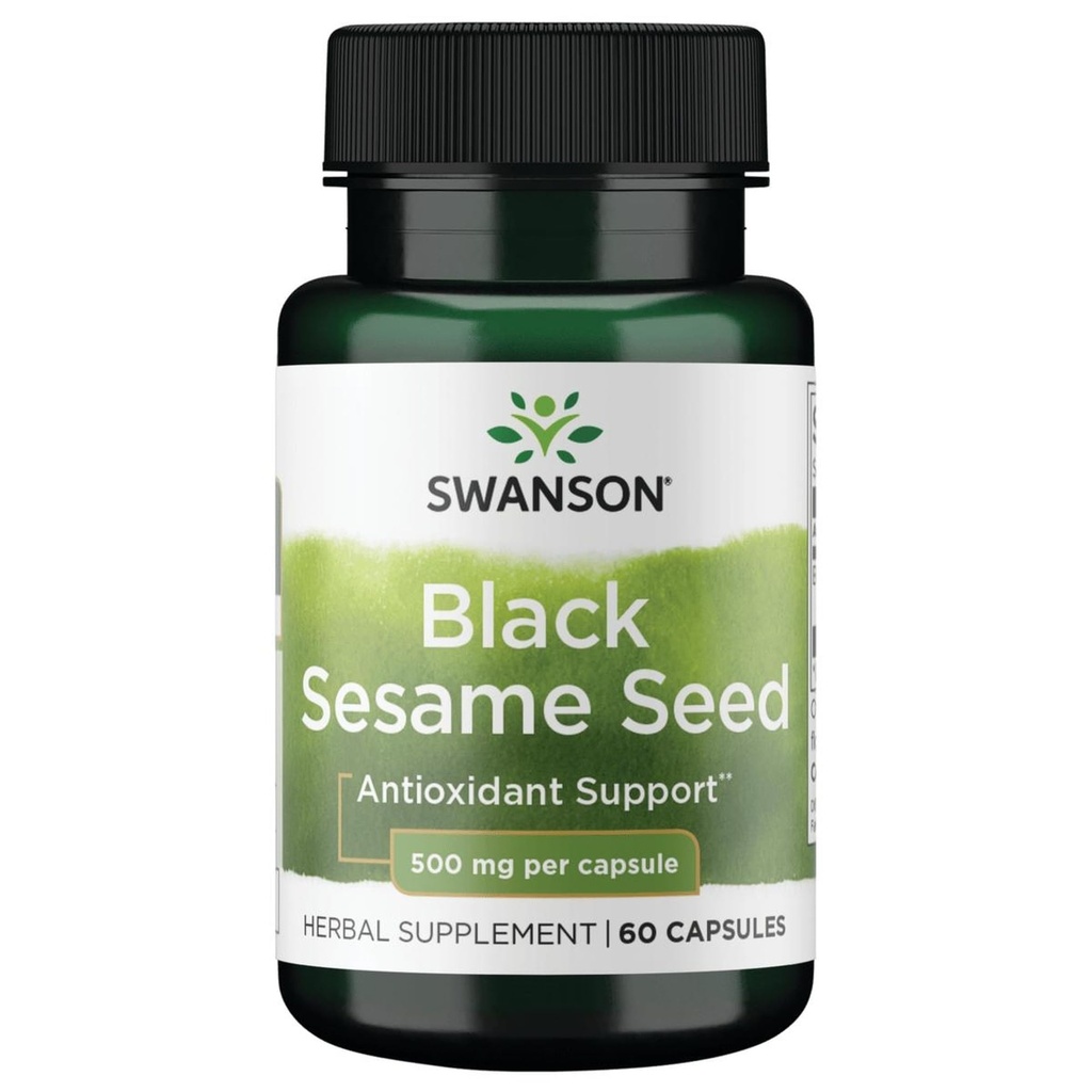 Swanson Full Spectrum Black Sesame Semilla 500 Milligrams 60 Capsules