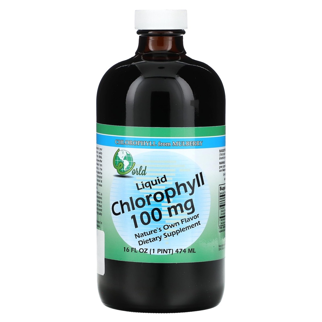 WORLD ORGANIC Liquid Chlorophyll 100mg Mullberry, 0.02 libras