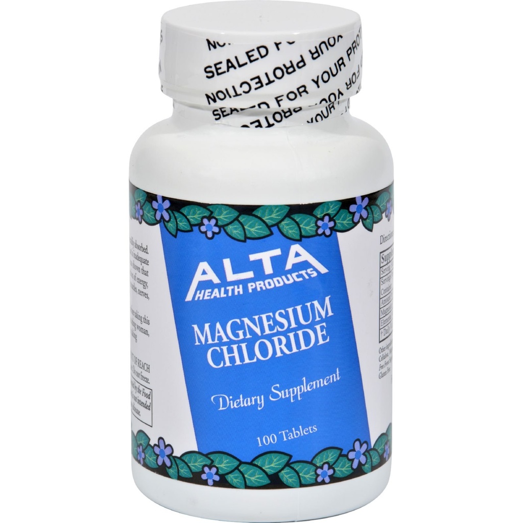 Alta Health Magnesium Chloride Tablets, 100 Cuenta