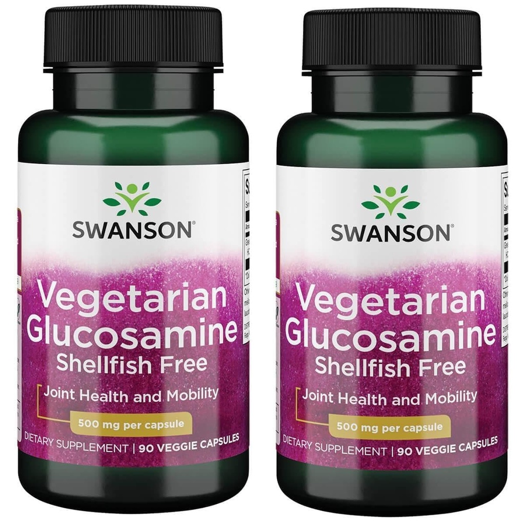 Glucosamina Vegetariana Swanson - Shellfish Gratis 500 Milligrams 90 Veg Capsules (2 Pack)