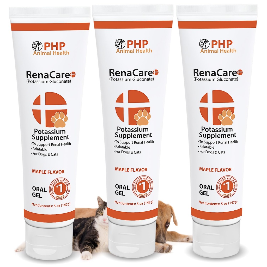 RenaCare K es para Renal K (Potasio Gluconato) suplemento de potasio Gel para perros y gatos, (15 oz) con Maple Flavor (Made en EE.UU.)