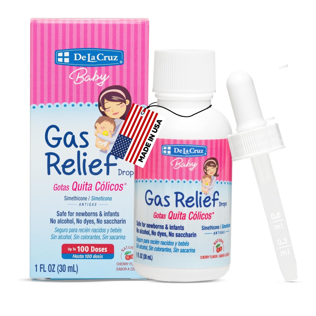 Caídas de gas para bebés - Quita Cólicos Caídas de Alivio de Gas Infantil con Simethicone - Caídas de Cólicos Seguros para recién nacidos 1 FL. OZ. (30 mL)