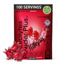 PowderVitamin Electrolytes Powder Plus (100 Servings) Hibiscus Electrolyte Powder Zero Calorie Keto,0 Azúcar, No Maltodextrin,1000mg Potasio, 120mg Calcium,120mg Magnesio, Hidration Powder