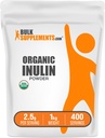 BulkSupplements.com Polvo de Inulina Orgánica - Suplemento de Inulina, Polvo de Fibra Soluble - Vegan & Gluten Gratis - 2.5g por Serving, 1kg (2.2 libras) (Pack of 1)