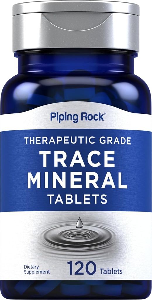 Piping Rock Trace Minerals Suplementos tención 120 Tablets ← Terapéutica Grado Silencioso para Hombres y Mujeres Silenciosos No GMO, Gluten Gratis