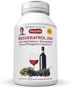 ANDREW LESSMAN Resveratrol-200mg - 30 Capsules - Red Wine's Beneficial, Naturally Occurring Anti-oxidant, Sin alcohol. Aditivos Gratis
