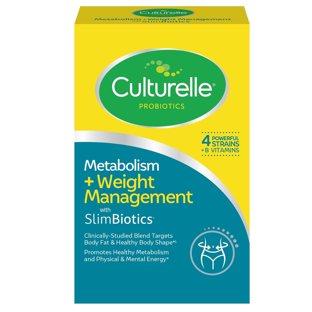 Cultura Metabolismo + Gestión de Peso con cápsulas probióticas SlimBiotics® – 30 Cuenta – Ayuda a manejar con seguridad el peso - promueve el metabolismo saludable y la energía física y mental
