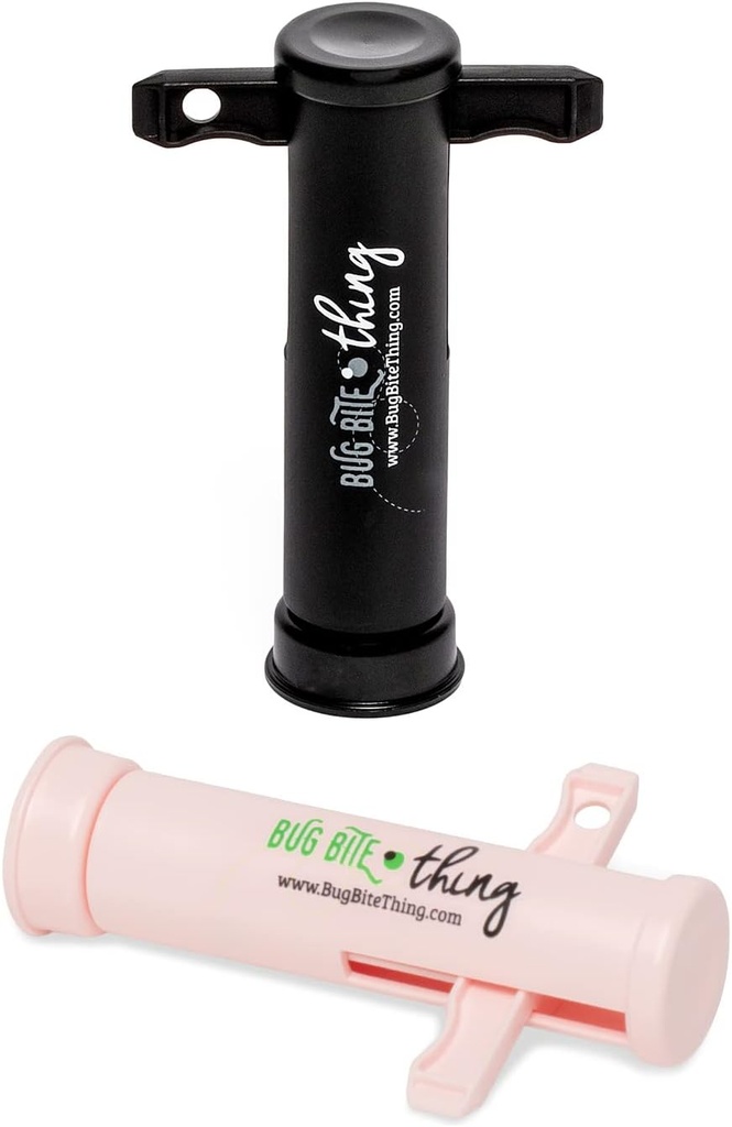 Herramienta de succión de bite de Bug - Bites de fallo y abejas / picaduras, Alivio de bite de insectos naturales, 2-Pack, 1 Negro/1 Rosa