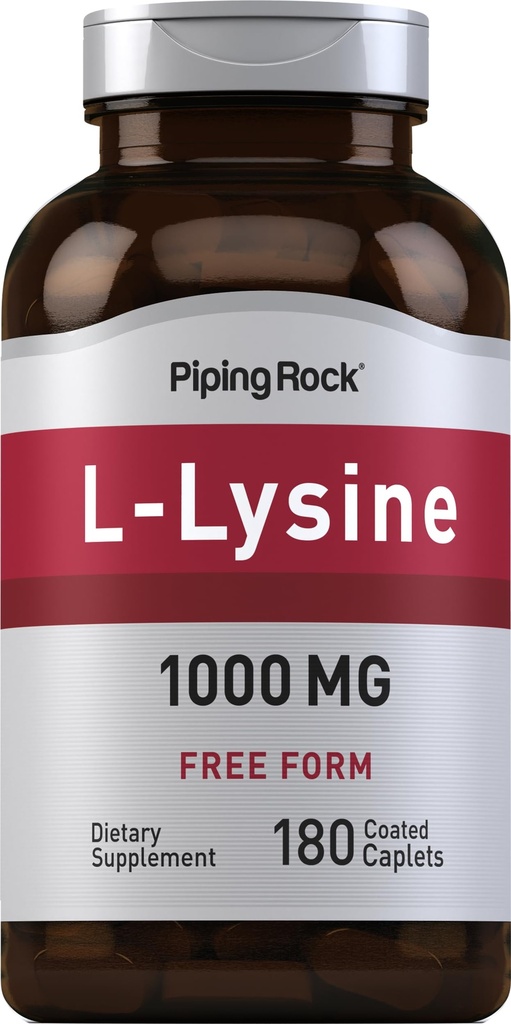 Piping Rock L-Lysine 1000mg  180 Caplets ← Formulario gratuito ← Vegetariano, No Gluten Free