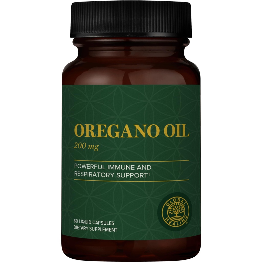Global Healing Center - Oregano Oil Capsules with Organic Ingredients & Cayenne Pepper Extract, Oregano Capsules for Immune System Support, Respiratory Health, Digestion, Gas &amp; Gut Wellness (60 Count)