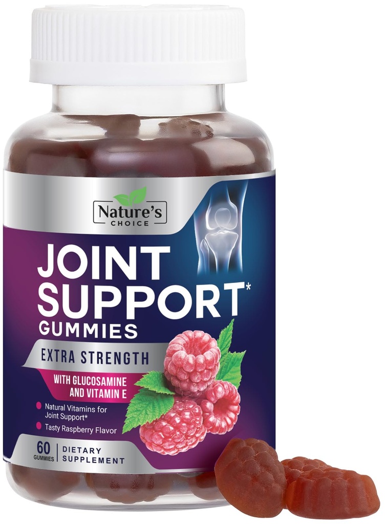 Soporte Conjunto Gummies Extra Strength Glucosamine Gummy Suplemento con Vitamina E - Cartilaje natural &amp; Soporte de flexibilidad de salud, mejor apoyo Glucosamine Chew for Men &amp; Women - 60 Gummies