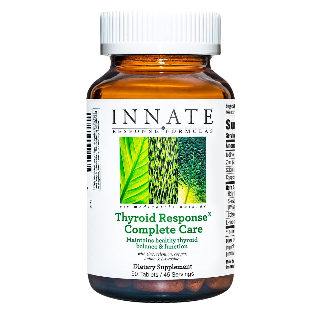 INNATE Response Formulas Thyroid Response Complete Care - Made with Ashwagandha - Maintains Optimal Thyroid Balance and Function - Vegetarian, Gluten-Free, Non-GMO - 90 tabletas (45 Servimientos)