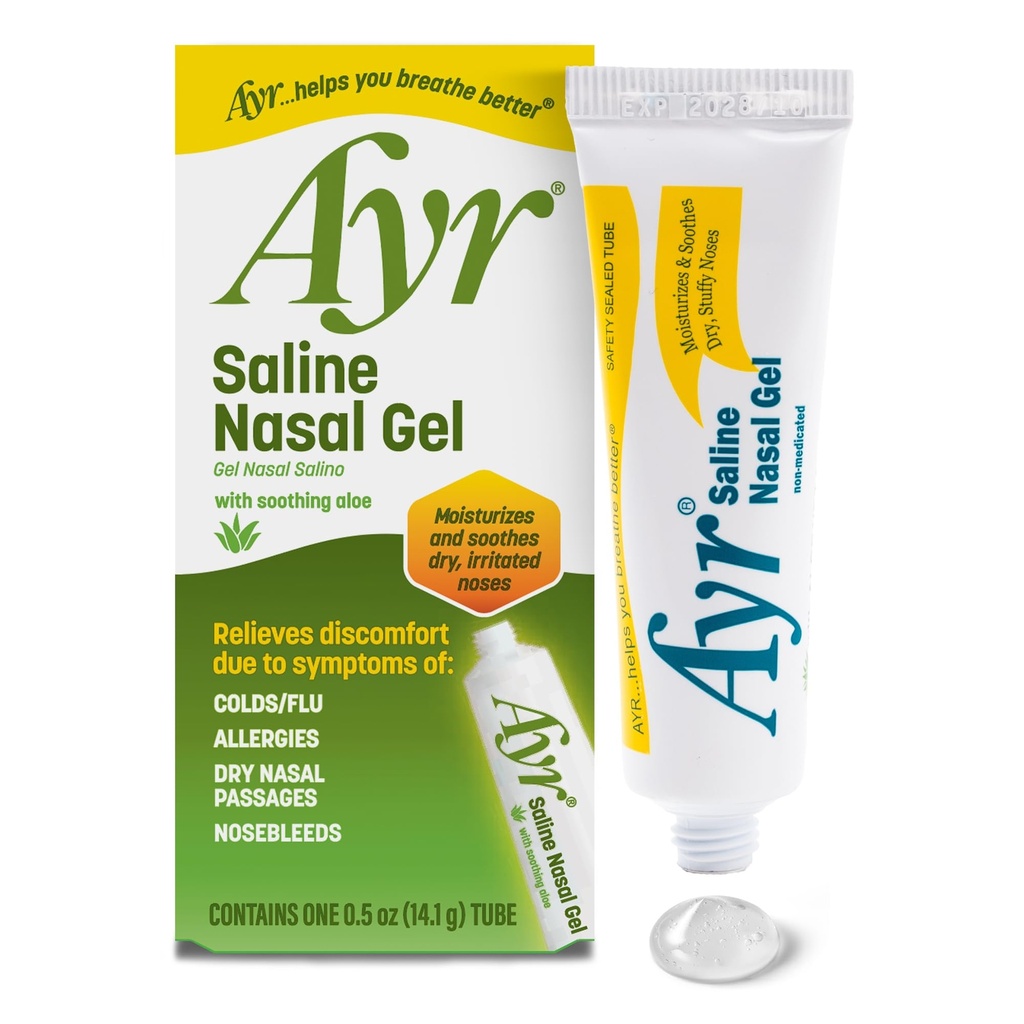 Ayr Saline Nasal Gel, Con Soothing Aloe, 0,5 tubo de onza (Pack of 1)