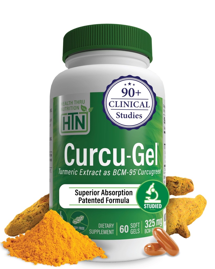 Salud Thru Nutrición Curcu-Gel Complejo de Curcumin Turmérico BCM-95 Softgels, 325mg (Pack de 60)