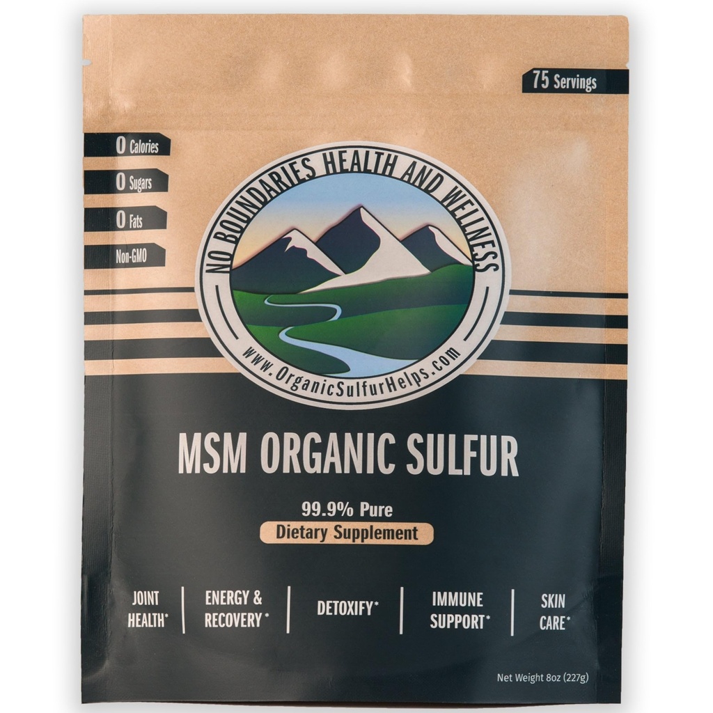 MSM Cristales de azufre orgánicos por No Límites Salud y Bienestar – All-Natural, Suplemento de Salud Premium: 99,9% Puro MSM – Beneficios: Dolor Conjunto, Alergías, Esquí, Pelo &amp; Salud de uñas – No Fillers