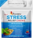 Stress Relief Ashwagandha Gummies - Formulado con Ashwagandha, GABA, L Theanine, Lemon Balm &amp; Chamomile Flower como un suplemento de alivio de estrés y foco- Natural Raspberry Flavor, Pack de 60