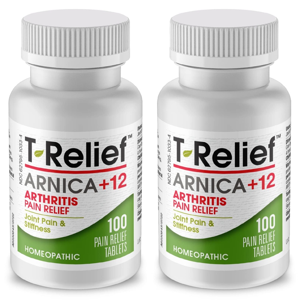 T-Relief Extra Strength Artritis Arnica +12 Dolor Alivio de Medicamentos Naturales Ayuda Reducir Soreness Stiffness dolor en articulaciones Naturalmente - 100 Tablets (2 Pack)