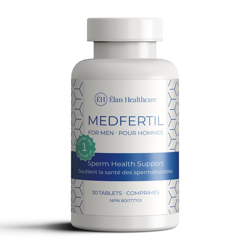 Medfertil for Men Natural Dietary Supplement for Hombres with Carnitine, Co-Q10, Selenium, Zinc, Vitamina C, E, B12, B9 (30 Tablets)