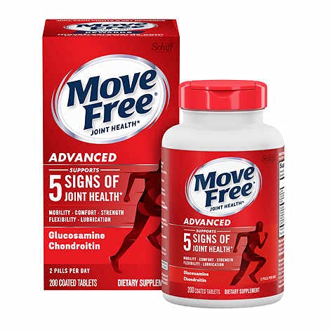 Move Free Advanced, 80 tabletas - Suplemento Conjunto de Salud con Glucosamina y Condroitina (Pack of 8)