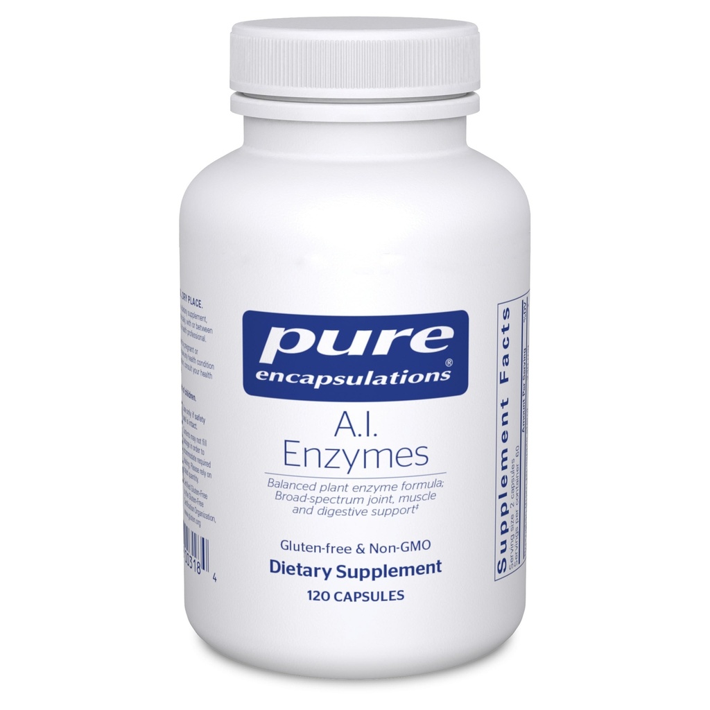 Encapsulaciones puras A.I. Enzymes ¦ Fórmula de Enzima Vegetal Equilibrada para Soporte Conjunto, Musculo y Digestivo