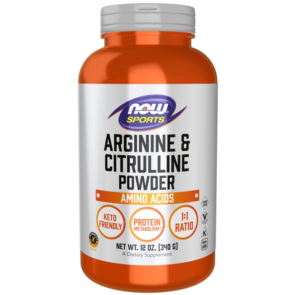 AHORA Foods Sports Nutrition, Arginine & Citrulline Powder, 1:1 Ratio, Amino Acid, 12-Ounce