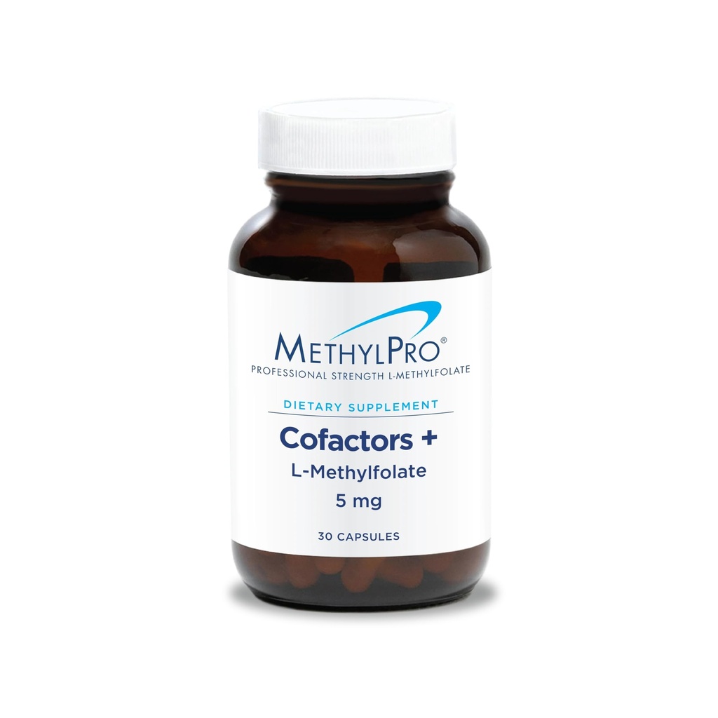 MetilPro L-Methylfolate 5 mg + Cofactores - L Metil Folate Suplemento para Hombres, Vitamina Metilada B9 (5-MTHF) con B6 y B12 para la salud cerebral, el foco y la calma - 30 cápsulas (Pack of 1)