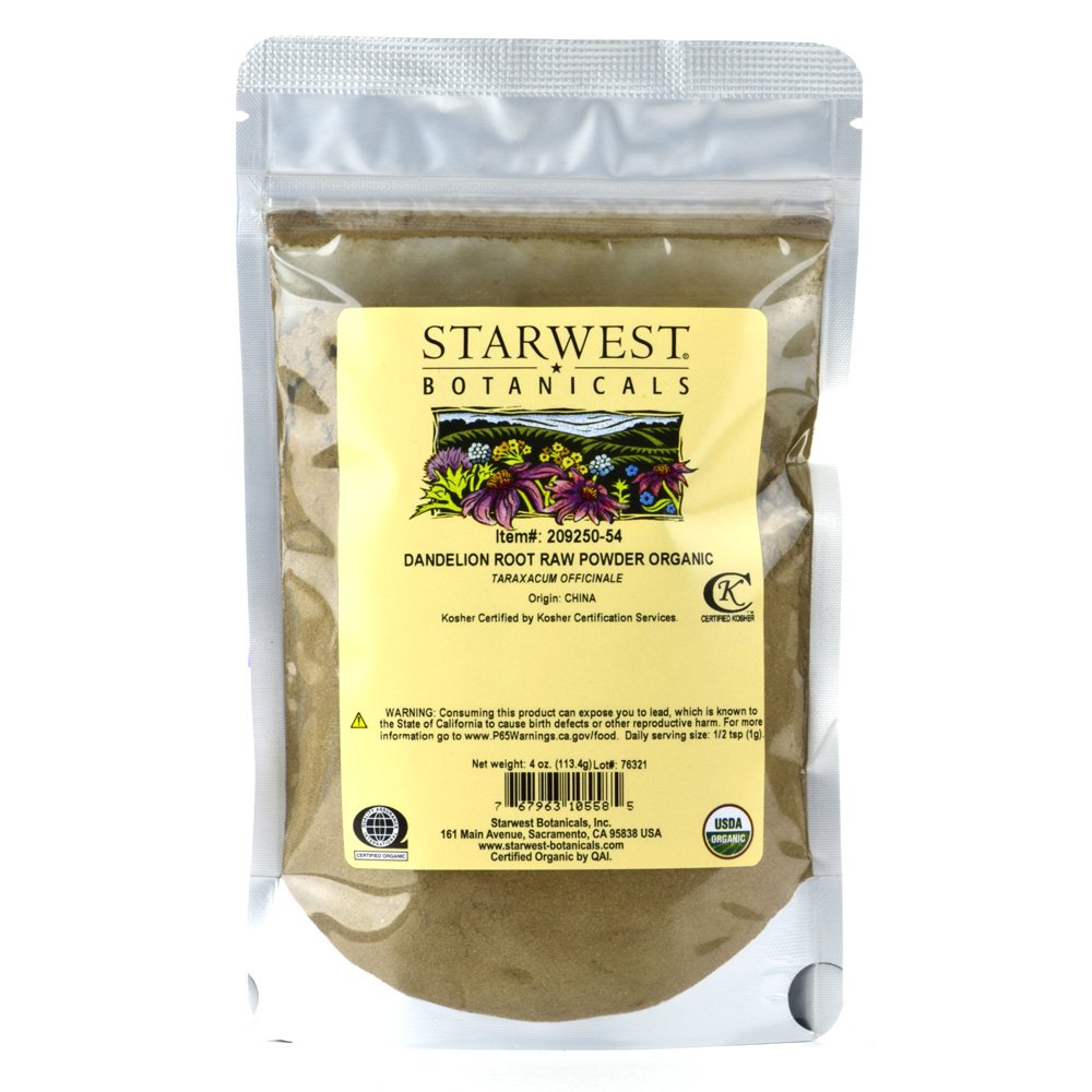 Starwest Botanicals Orgánica Dandelion Root Powder, 4 onzas