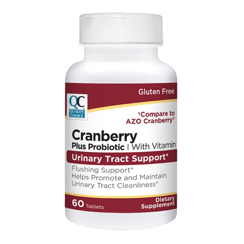 Quality Choice Urinary Tract Support Cranberry + Tabletas Probióticas con vitaminas 60 Cuenta