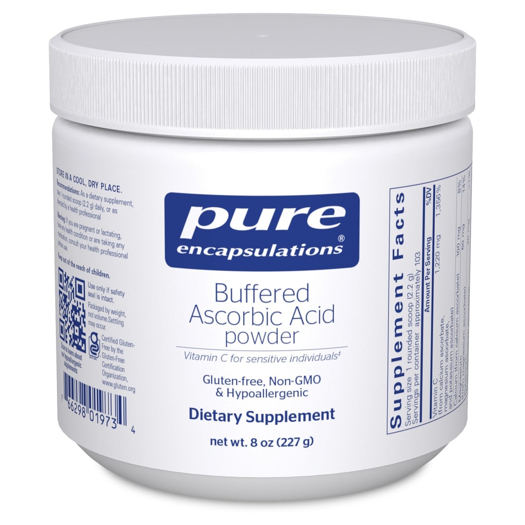 Pure Encapsulations Buffered Ascorbic Acid Powder ← Vitamin C Supplement for Sensitive Individuals ← 8 Ounces