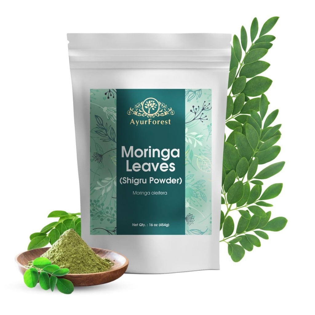 Moringa deja al Polvo Oleifera Hoja Shigru Grande en Bebidas y Smoothies 16 Ounce