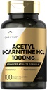 Carlyle Acetyl L-Carnitine HCL Silencio 1000mg Silencio 100 cápsulas Silencio Advanced Athlete Formula ← Pre-Workout Suplemento Silencio Non-GMO &amp; Gluten Free