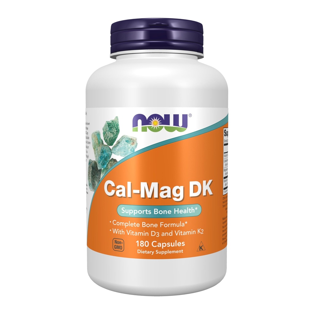 AHORA Suplementos de alimentos, Cal-Mag DK con vitamina D-3 y vitamina K-2, soporta la salud ósea*, 180 cápsulas