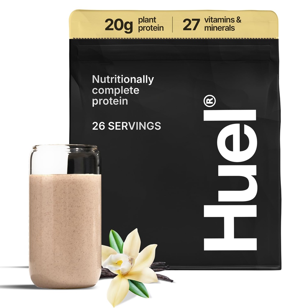 Huel Vegan Protein Powder ← Vanilla ← Nutrición completa Silencio 20g Protein Powder ← 100% Plant-Based  27 Vitaminas &amp; Minerales, Gluten Free, Non-GMO, Lactose Free ← 26 Servings