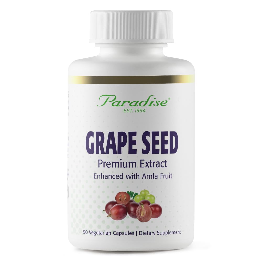 Extracto de semilla de hierbas paradisiacas, espectro entero activo, antioxidante, vegano, no GMO, libre de gluten, 90 cápsulas vegetarianas