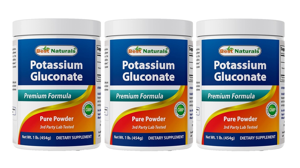 Mejores Naturales Potasio Gluconato 1lb Polvo (1 LB (Pack of 3))