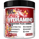 Evlution Nutrition HYDRAMINO Complete Hydration Multiplier, All 6 Electrolytes, Vitamina C &amp; B, Fluid Boosting Aminos, Coconut Water, Endurance, Recovery, Antioxidants, 30 Serve, Fruit Punch