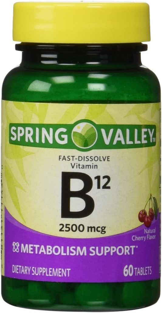Valle de primavera - Vitamina B-12 2500 mcg, Sublingual, 60 Microlozenges