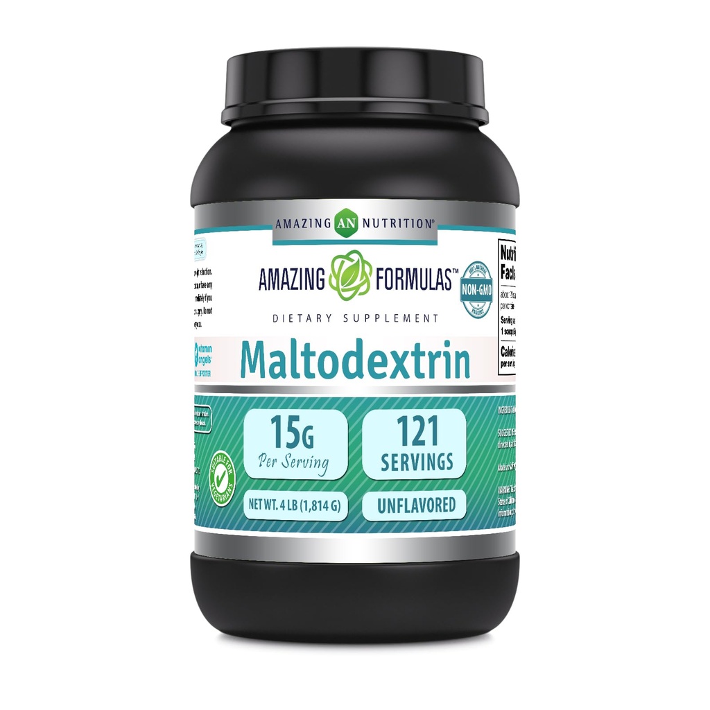 Fórmulas increíbles Maltodextrin ← 15 Grams Por Servir TENIDO 121 Serviciones TENIDO 4 LB Powder Suplemento TENIDO EN USA