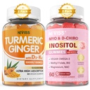 Sugar Gratis 2Pack Turmeric Ginger Gummies &amp; 2Pack Myo-Inositol &amp; D-Chiro Inositol Gummies