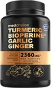Suplementos Turméricos y Ajo con BioPerine – 2360mg Torméricos Gorra de jengibre con Ajo – High Potency Herbal Blend (120 ct)