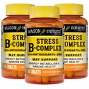 MASON NATURAL Stress B,Complejo con Antioxidantes + Zinc, 6 Mes de Suministro, Dual Action Formula, Apoya Metabolismo Energético & Immune Health, 3 Pack