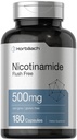 Horbäach Nicotinamide 500mg  180 Capsules ← Flush Suplemento dietético gratuito ← No Gluten y vitamina libre