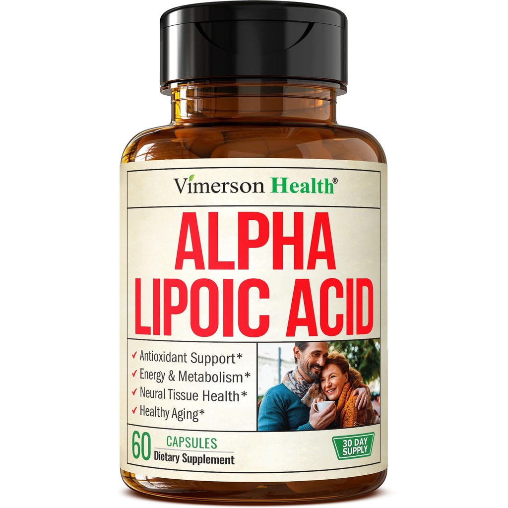 Ácido Lipoico alfa – Alta Potencia 650mg ALA Suplemento para Nerve y Salud Cerebral, Apoyo Antioxidante y Ayuda de Envejecimiento Saludable – Vegan " No GMO – Más fuerte que Alfa Ácido Lipoico 600mg – 60 cápsulas