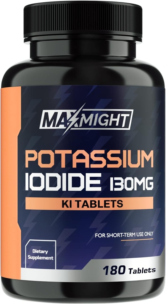 Iodida de potasio 130 mg, No GMO, Suplemento dietético, 180 Tabletas, hasta 6 meses de suministro, píldoras de iodida de potasio, YODO Naciente, Hecho en los EE.UU.