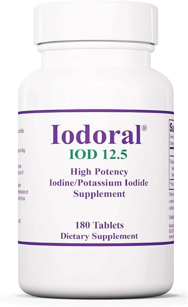 Tablas de yodo 12,5 mg para soporte nutricional – 180 Tabletas – Suplemento diario con Ioduro de potasio para bienestar y vitalidad – 1 paquete
