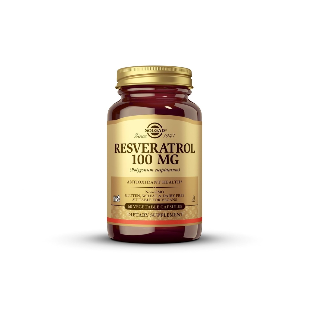Solgar - Resveratrol 100 mg, 60 cápsulas vegetales