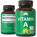 Vitamina Orgánica Certificada A 5000 UI Suplemento capsula vitaminas de alta potencia. para adultos, hombres, mujeres, niños. Hecho con Jugo de Carrota Orgánica. Genial para Immune, Skin, Eye Support. Non GMO, Vegan Pills