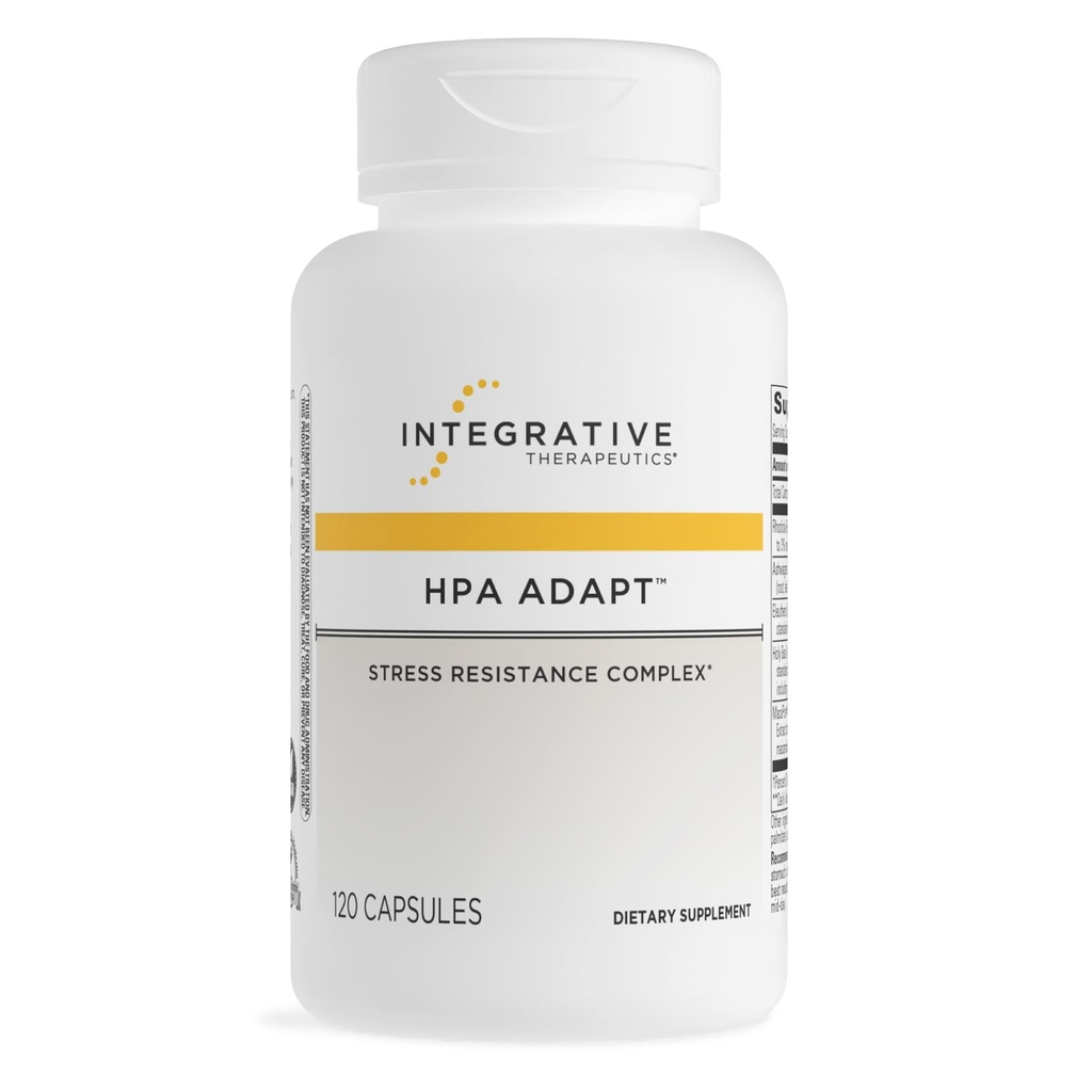 Terapéutica Integrativa HPA Adapt - Complemento Adaptogénico para soporte de estrés* - Incluye Ashwagandha, Rhodiola &amp; Other Adaptogenic Herbs* - Vegan, Dairy-Free &amp; Gluten-Free - 120 cápsulas