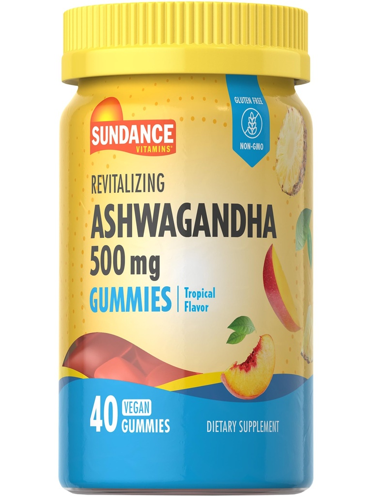 Sundance Ashwagandha Gummies Silencio 500mg Silencio 40 Gummies Vegan Silencio Vegan, No GMO, y Gluten suplemento gratis